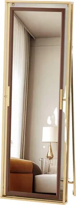 Immagine prodotto di Specchio Luminara - Grande specchio a stelo da 160 cm - Montaggio a parete o a pavimento - Moderna cornice in acciaio - Per camera da letto, soggiorno e spogliatoio