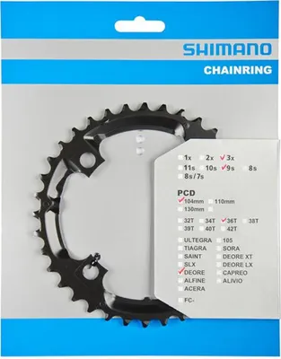 Produktbild von SHIMANO Deore, Kettenblatt, schwarz, für FC-M660/M617, SH-Y1RP98070