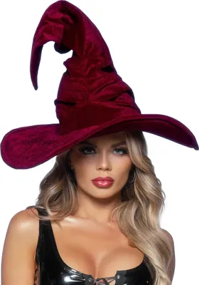 Produktbild von Samt Hexenhut rot Karneval Faschingskostüm Damen