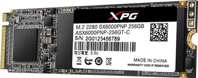 Obrázek produktu pro SSD Adata Xpg SX6000 Pro 256 GB, rozhraní M.2 2280, PCI-E Gen3 NVMe, rychlost čtení až 2100 MB/s