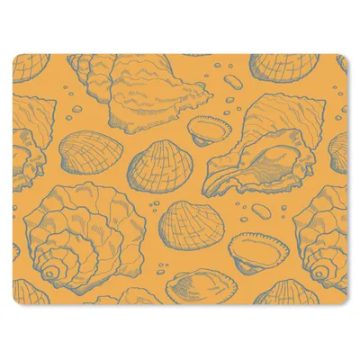 Produktbild von MuchoWow® Mauspad Mousepad Muscheln - Gelb - Orange - Muster 40x30 cm - Mousepads - Maus Mat - Pad - Mausunterlage - Anti Rutsch