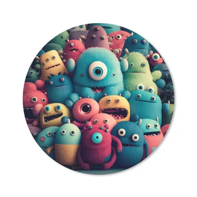 Produktbild von MuchoWow® Mauspad Mousepad Kinder - Monster - Regenbogen - Design - Mädchen - Jungen 50x50 cm - Mousepads - Maus Mat - Pad - Mausunterlage - Vinyl