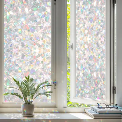 Sichtschutz-Fensterfolie, Kieselsteinmuster, 60x200 cm, UV-Schutz