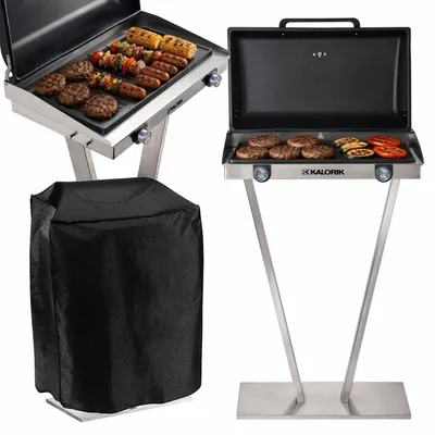 Zdjęcie produktu dla Grill Ogrodowy 2500W 2Strefy Pokrowiec 58Cm Pokrywa Ipx4 Balkon Bez Dymu