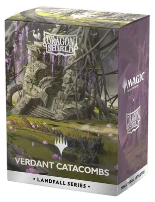 Zdjęcie produktu dla Dragon Shield MTG Landfall Verdant Catacombs – matowe koszulki na dwie karty, 100 sztuk