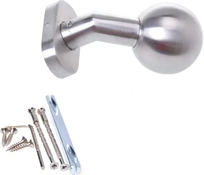 Produktbild von Aqbau® Türknopf Kugel auf ovalrosette Knopfdrücker Türknauf Edelstahl Drehbar