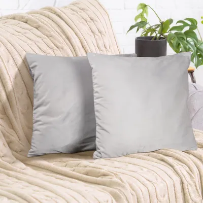 Produktbild von 2er Set Kissenbezug 50x50cm, Samt flauschig weich, mit verstecktem Reißverschluss
