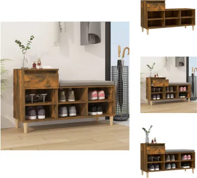Obrázek produktu pro vidaXL Botník kouřový dub 102x36x60 cm materiál na bázi dřeva - Botníky a skříně