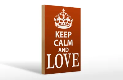 Produktbild von Holzschild Spruch 20x30cm Keep Calm and Love