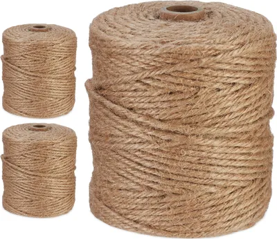 Produktbild von relaxdays sznurek jutowy 3 mm x 100 m zestaw 3