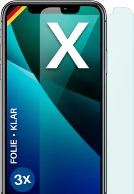 Produktbild von moex® 3x Schutzfolie kompatibel mit Apple iPhone X - Displayschutzfolie dünn Folie, Klar