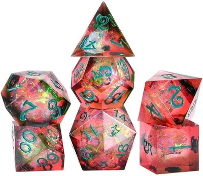 Produktbild von Magische D20-Dobbelsätze - Set aus 7 - Acryl - ideal für Brettspiele
