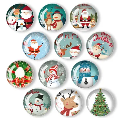 Weihnachtsmagneten, 12 Stück, rund, rot/grün, 3 cm