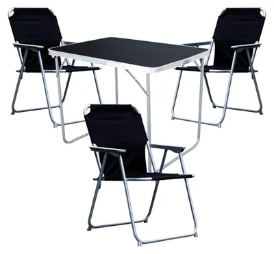 Image de set de camping 4 pièces table de camping 3 x chaise pliante