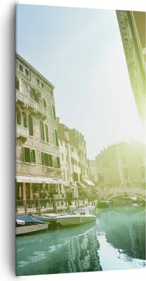 Produktbild von Bild auf Leinwand - Leinwandbild - Kanal Wasser Venedig Haus - 65x120cm - Wand Bild - Wanddeko - Leinwanddruck - Bilder - Kunstdruck - Wanddekoration - Leinwand bilder - Wandkunst - PA65x120-2725
