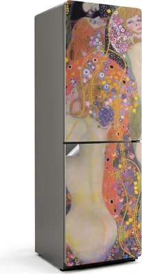 Produktbild von Wasserschlangen Gustav Klimt – Kühlschrank Aufkleber – Klebefolie Kühlschrank – Kühlschrank Dekor – Kühlschrankfolie selbstklebend – Küchen Dekoration – 60x180 cm