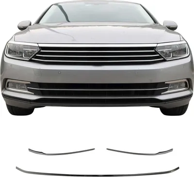 Image de Moulure de Pare-chcos Devant pour VW Passat B8 2015-2019 acier inox foncé 3Pcs