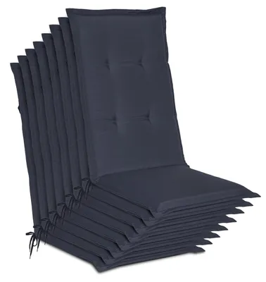Produktbild von Beautissu 8er Set Gartenstuhlauflage Loft HL Dunkelblau, 120x50x6cm
