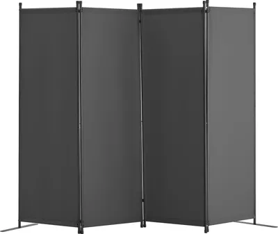 Produktbild von VEVOR Raumteiler Trennwand 4-teiliger Paravent Stellwand, faltbarer Sichtschutz für Büro Schlafzimmer Esszimmer Arbeitszimmer Balkon, Raumtrenner freistehend (56 x 45 x 172,5 cm), Grau