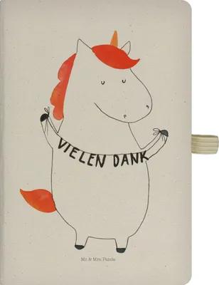 Produktbild von Mr. & Mrs. Panda notizbuch Einhorn Dankeschön - Transparent - Geschenk, A5, Einhörner, Danksagung, Kariert, Unicorn, Tagebuch, Vielen Dank, Danke, Journal