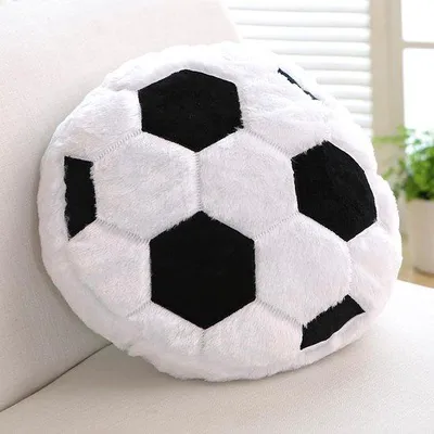 Produktbild von FußBalancekissen - Plüschball - Dekoration und Spiel - Weich und Dauerhaft - 45 cm - Weiß und Schwarz