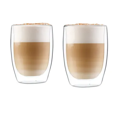 Produktbild von Glaswerk Latte Macchiato Gläser Doppelwandig, Gläser Set mit 2 Kaffeetassen, Cappuccino Tassen aus Glas, Doppelwandige Gläser, Isoliertes Trinkglas, Teegläser -30 bis 150°C, Cappuccino Gläser 350ml