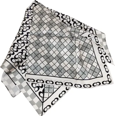 Produktbild von edles Seidentuch grau weiß 65x65 cm Patchwork - SPECIAL EDITION