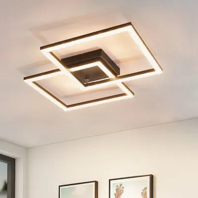 Obrázek produktu pro ZMH LED stropní světlo černé 24W teplá bílá stropní lampa 3000K moderní křišťálový kov pro ložnici obývací pokoj chodbu kuchyň