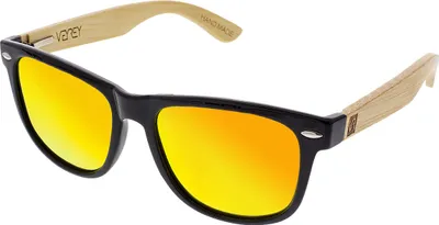 Produktbild von VeyRey aus Holz polarisierend Sonnenbrille Quadratischer Nadelbaum rotes Glas