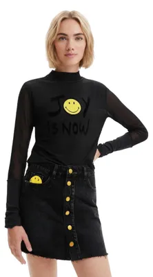 Produktbild von Desigual Smiley schwarzer Jeansminirock für Frauen XS