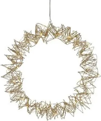 Produktbild von LED Drahtkranz champagner 25 cm 30 Micro-LED + Timer Dekoration Beleuchtung