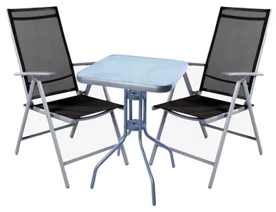 Produktbild von Bistro Sitzgarnitur Bistrogarnitur 3-teilig Silber/Anthrazit