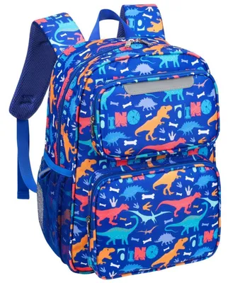 Immagine prodotto di Zaino per bambini da 15 litri, modello dinosauro, colore blu, leggero, idrorepellente, ergonomico, per ragazzi