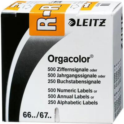 Produktbild von Leitz Buchstabensignal Orgacolor® Orgacolor Registratursysteme R selbstklebend Kunstdruckpapier orange