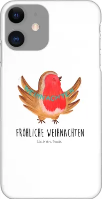 Produktbild von Mr. & Mrs. Panda Iphone 11 Handyhülle Rotkehlchen Weihnachten - Weiß - Geschenk, Winter, XR, Heiligabend, Weihnachtsgruß, Frohe, Vogel, Handy Case, Hülle, Cover