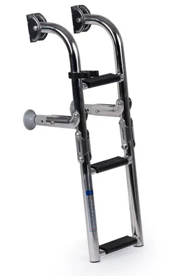 Produktbild von Bootsleiter / Badeleiter 3 Stufen Edelstahl klappbar für Boot, Steg, Schlauchboot, rostfrei