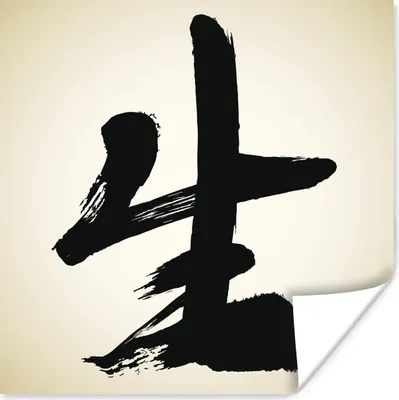 Produktbild von MuchoWow® Poster Chinesisches Zeichen für Leben 100x100 cm - Babyzimmer