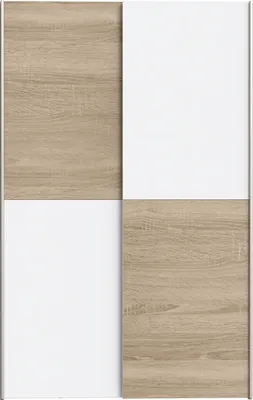 Produktbild von Furniture24 Schwebetürenschrank Ozulla OZLS62237-Q45F Schrank 2 Schiebetüren Kleiderschrank Sonoma Eiche/Weß, 120 Cm Breit