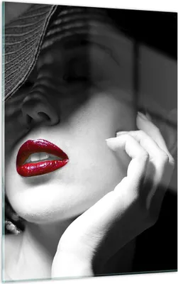 Produktbild von Bilder auf glas - Einteilig - Frau Gesicht Lippen - 50x70cm - Glasbilder - Wandbilder - Bilder - zum Aufhängen bereit - Wanddekoration aus Glas - Glas Bilder - Wandbild auf Glas - GPA50x70-3618