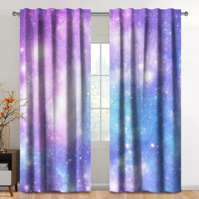 Obrázok produktu pre Omgoods – 2 kusy závesov s tunelovým úpletom – priesvitná fialová farba, 107 x 160 cm, vhodné do spálne