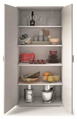 Produktbild von Mehrzweckschrank Dabalor, Linearschrank mit 2 Flügeltüren, Kleiderschrank mit 4 verstellbaren Einlegeböden, Modernes Schuhregal, 100%  Italy, 90x45h195 cm, Eiche und Weiß