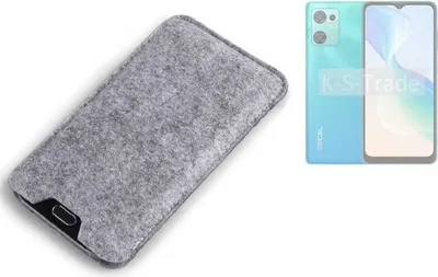Produktbild von K-S-Trade Filz Handyhülle kompatibel mit Blackview Oscal C30 Pro Schutzhülle Filztasche Filz Tasche Case Sleeve Handy Hülle Filzhülle grau