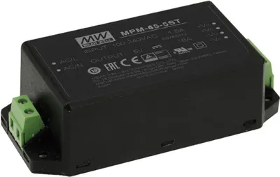 Zdjęcie produktu dla Zasilacz i przetwornica napięcia MEAN WELL MPM-65-24ST Indoor 65 W czarny (MPM-65-24ST)
