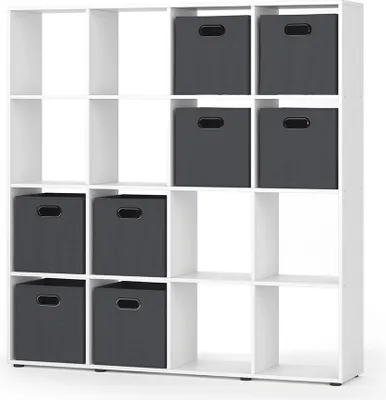 Produktbild von Vicco Raumteiler Karree, 138.5 x 142.5 cm mit 4 Faltboxen, Weiß