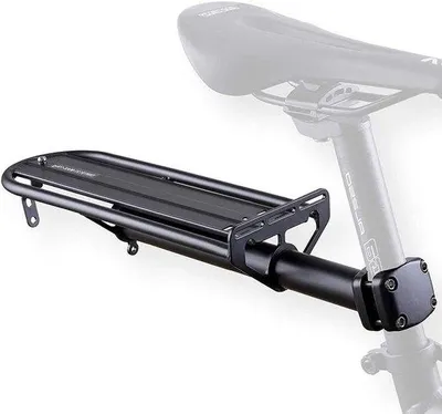 Obrázok produktu pre Zadný nosič pre horské bicykle - Plochý teleskopický nosič - Jednoduchá montáž na sedlovku