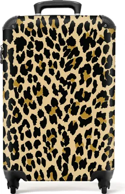 Obrázek produktu pro NoBoringSuitcases.com® Kufry Příruční kufr na kolečkách Malý cestovní kufr na kolečkách se 4 kolečky - Leopard - Vzor - Skvrny - Zvířecí vzor - Příruční velikost < 55x40x23 cm a 55x40x20 cm - Foto kufr - Příruční kufr - Palubní zavazadloPříruční kufr 55x35x20 cm, 36L. Příruční kufr 55x35x20 cm, 36L,