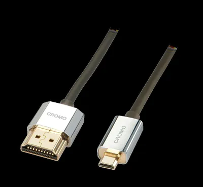 Obrázok produktu pre Lindy 41680 HDMI kábel 0,5 m HDMI typ A (štandardný) HDMI typ D (mikrofón) Čierna, strieborná
