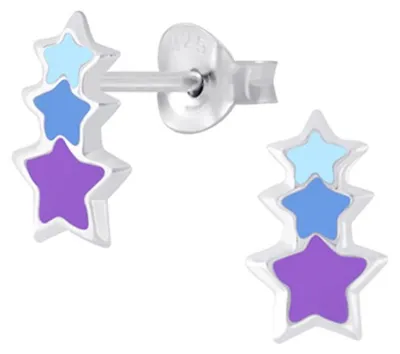Produktbild von Kinder Ohrringe Silber 925 Ohrstecker Sterne | 5 mm x 9 mm