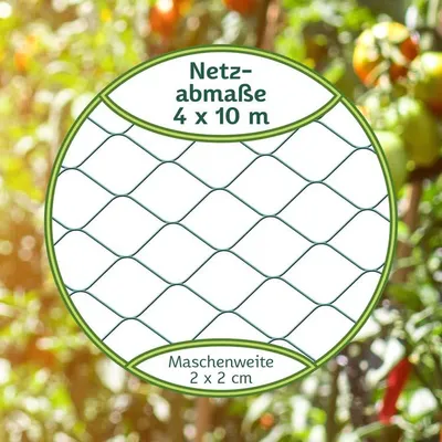 Produktbild von TTL GARDEN Vogelschutznetz 4x10m grün feinmaschig 20mm Laubnetz Gartennetz Obstbaumnetz robust