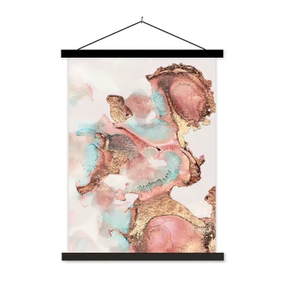Produktbild von MuchoWow® Textilposter Tinte - Pastell - Abstrakt 60x80 cm mit schwarzem Rahmen - Plakathalter